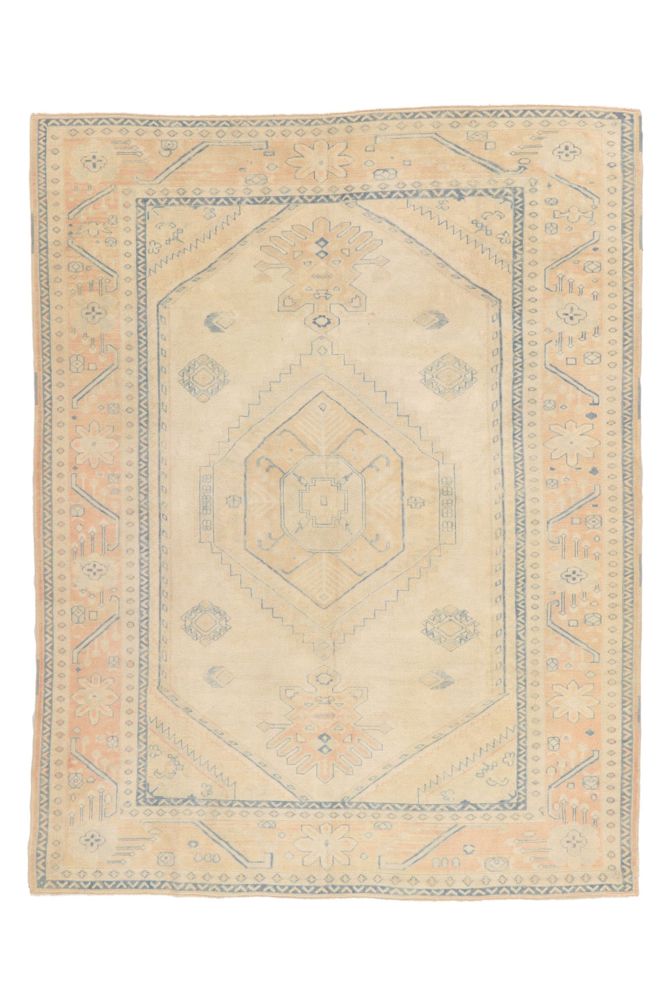 7 x 8 Vintage Turkish Oushak Rug 53706