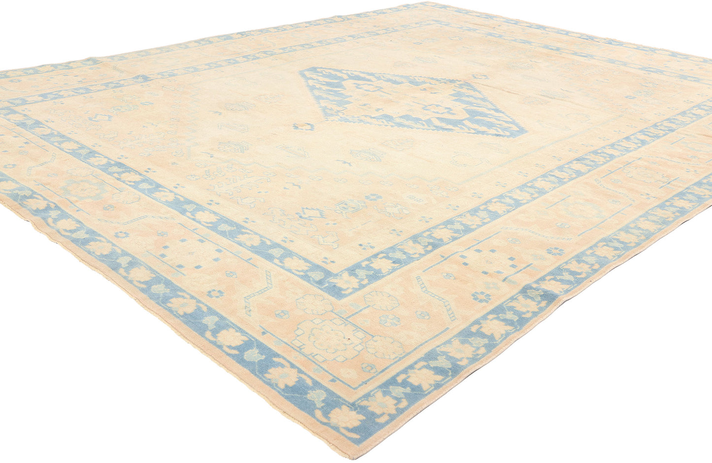 7 x 9 Vintage Peach Turkish Oushak Rug 53709