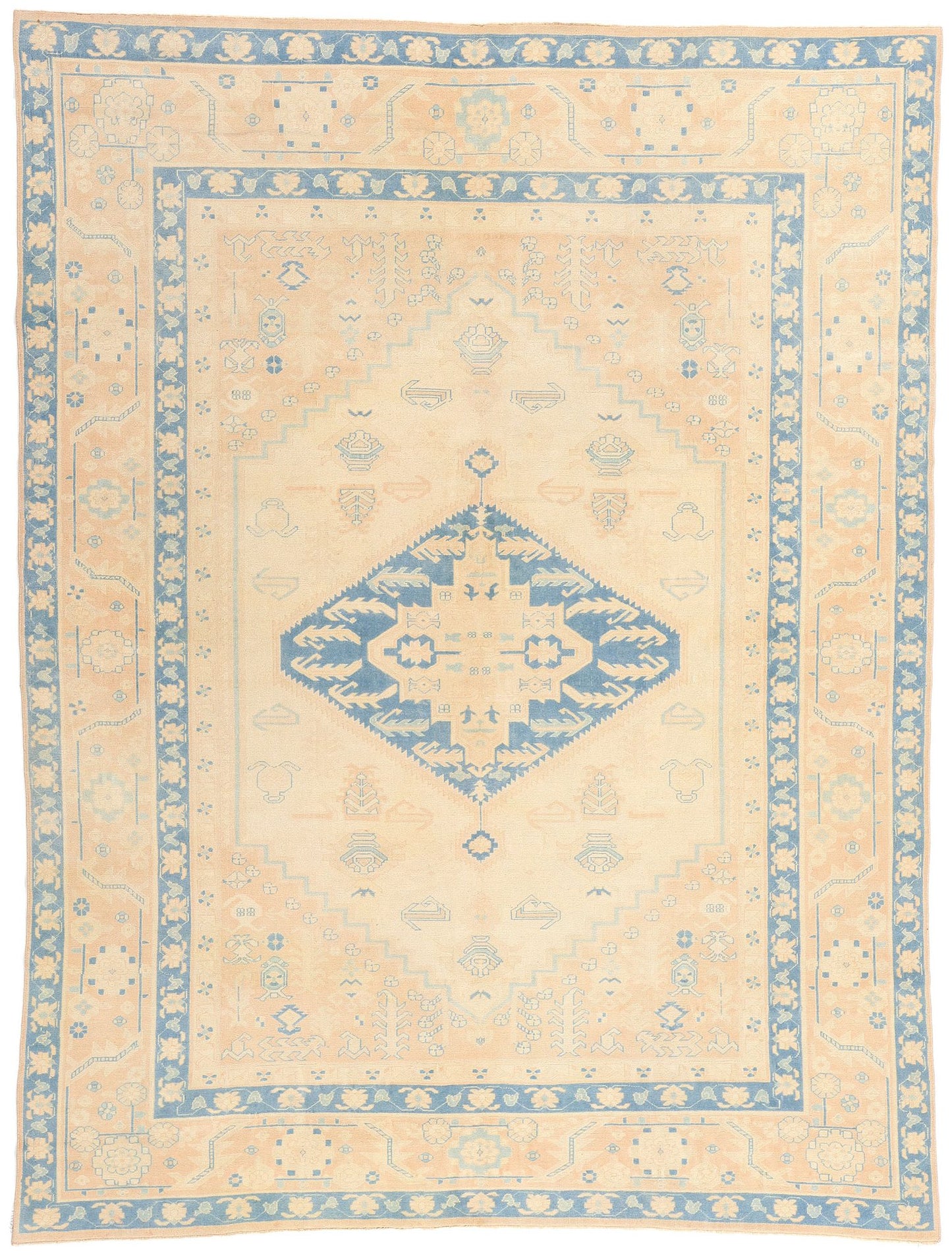 7 x 9 Vintage Peach Turkish Oushak Rug 53709