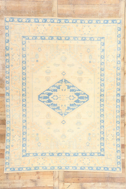7 x 9 Vintage Peach Turkish Oushak Rug 53709