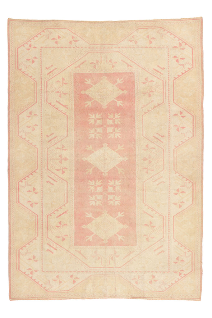 7 x 9 Vintage Pink Turkish Oushak Rug 53705