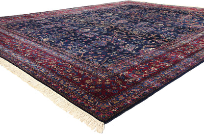12 x 15 Vintage Navy Blue Persian Kerman Rug 78760