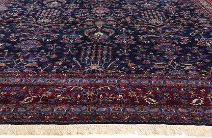 12 x 15 Vintage Navy Blue Persian Kerman Rug 78760