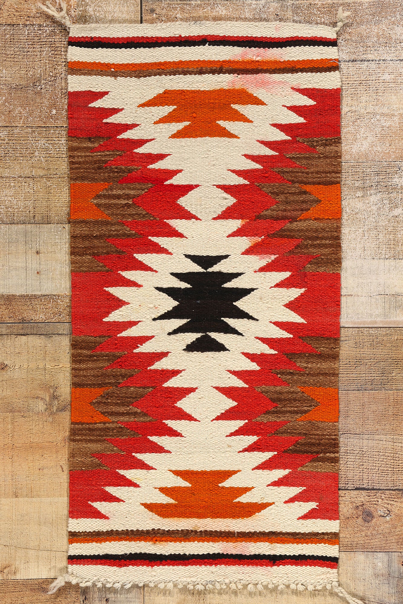 1 x 3 Vintage Ganado Navajo Rug 78802
