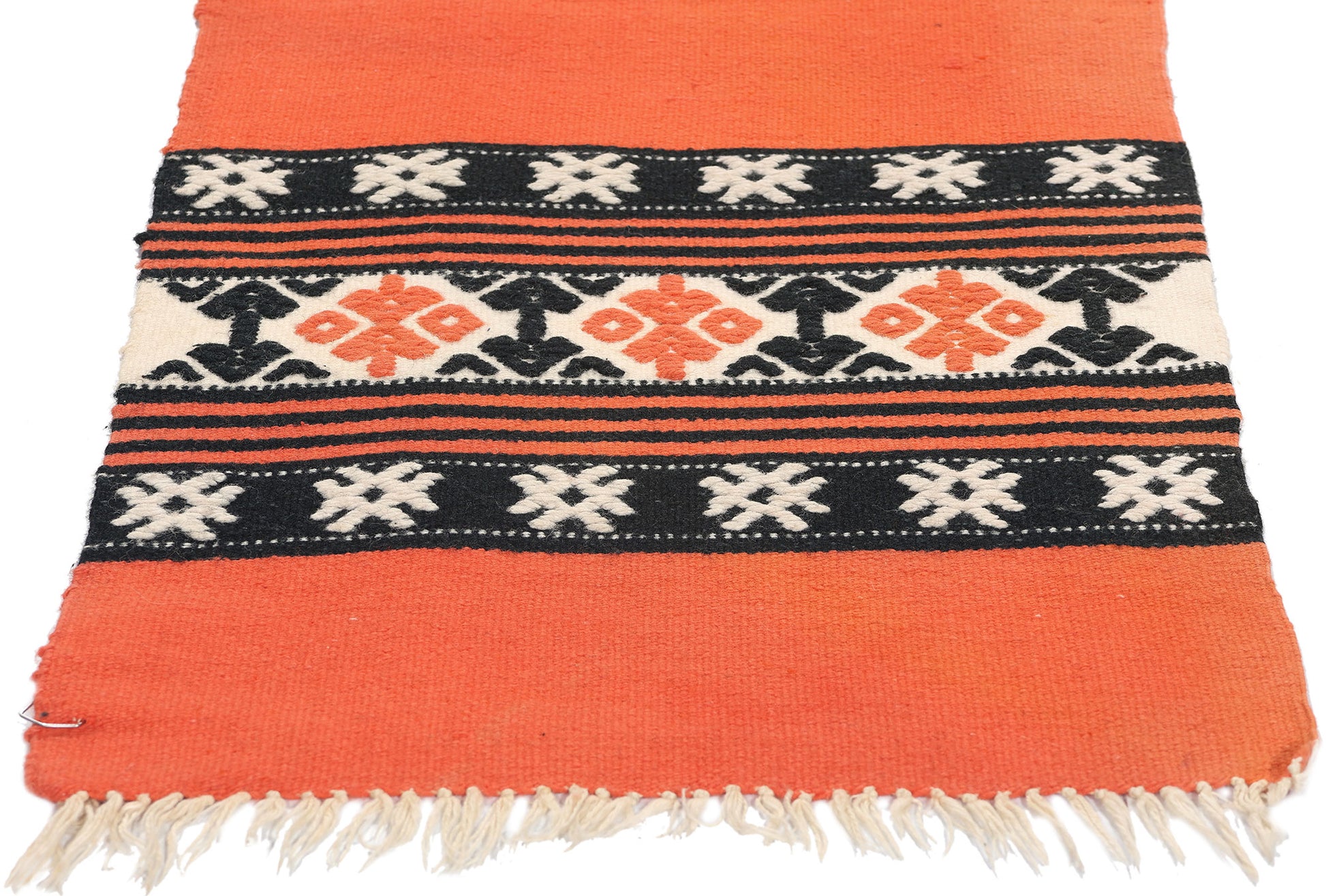 1 x 4 Vintage Orange Greek Kilim Rug 78797