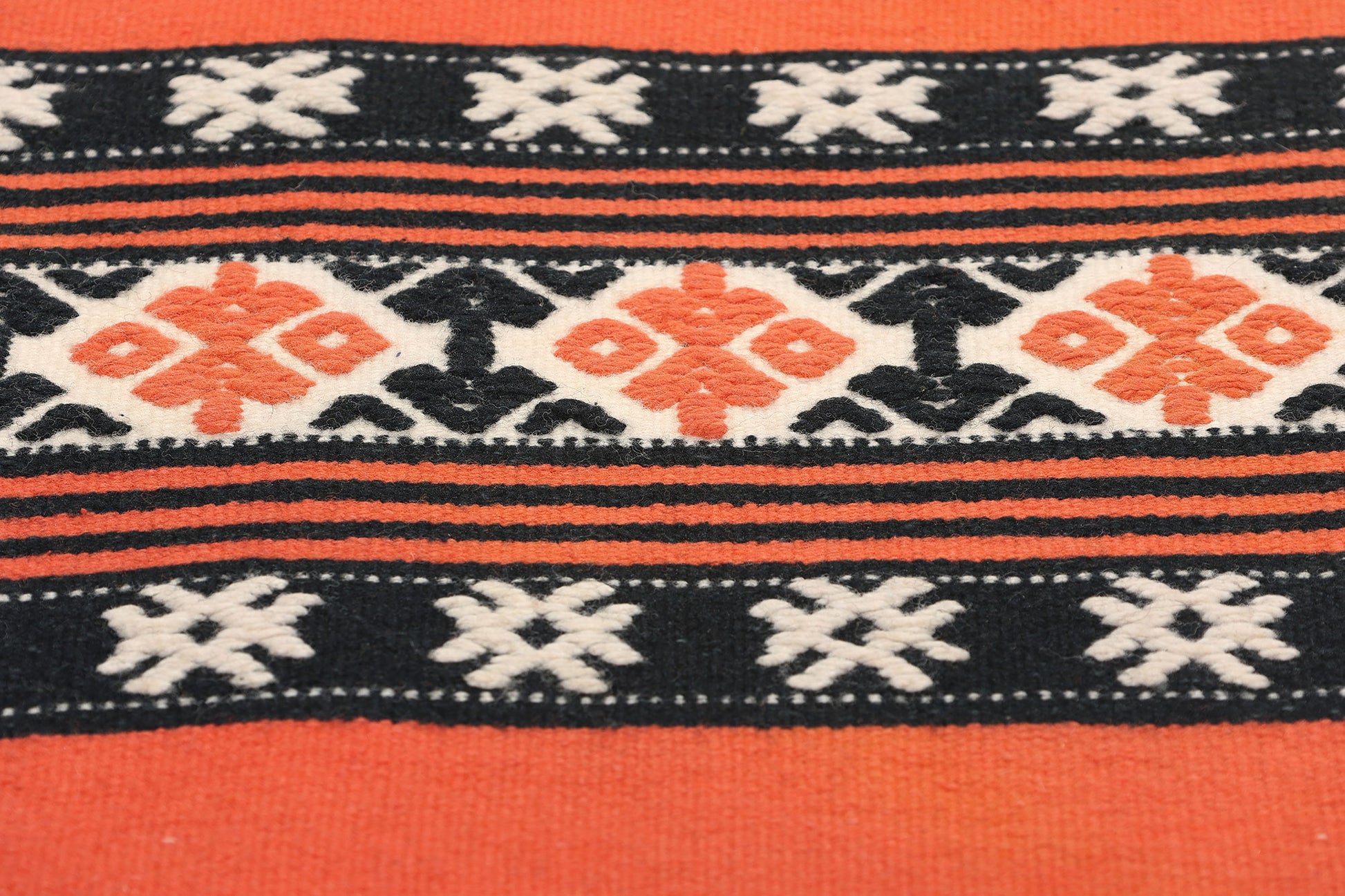 1 x 4 Vintage Orange Greek Kilim Rug 78797