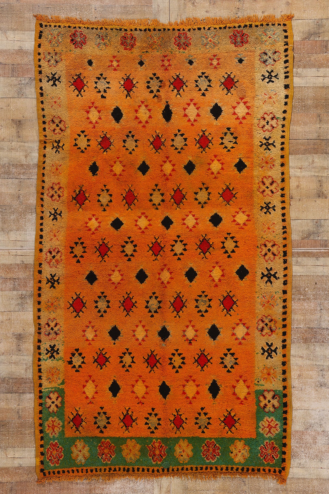 5 x 9 Vintage Orange Boujad Moroccan Rug 20173