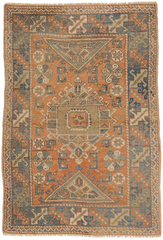 4 x 6 Vintage Orange Turkish Oushak Rug 53899