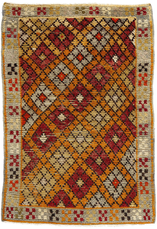 3 x 5 Vintage Turkish Oushak Rug 53924