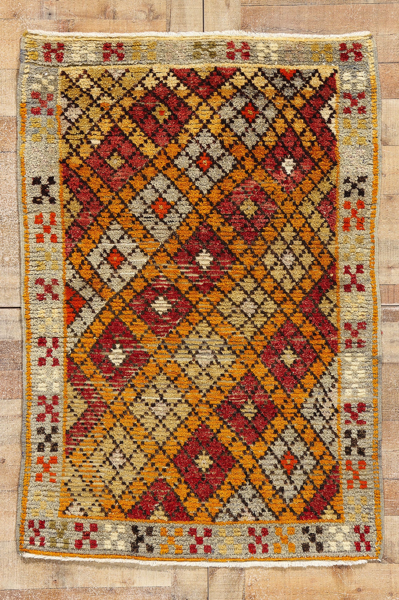 3 x 5 Vintage Turkish Oushak Rug 53924