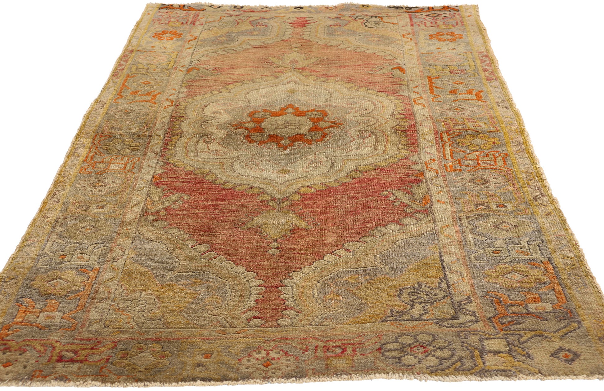 3 x 6 Vintage Turkish Oushak Rug 51084