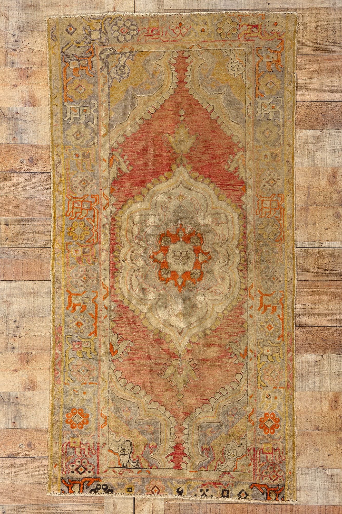 3 x 6 Vintage Turkish Oushak Rug 51084