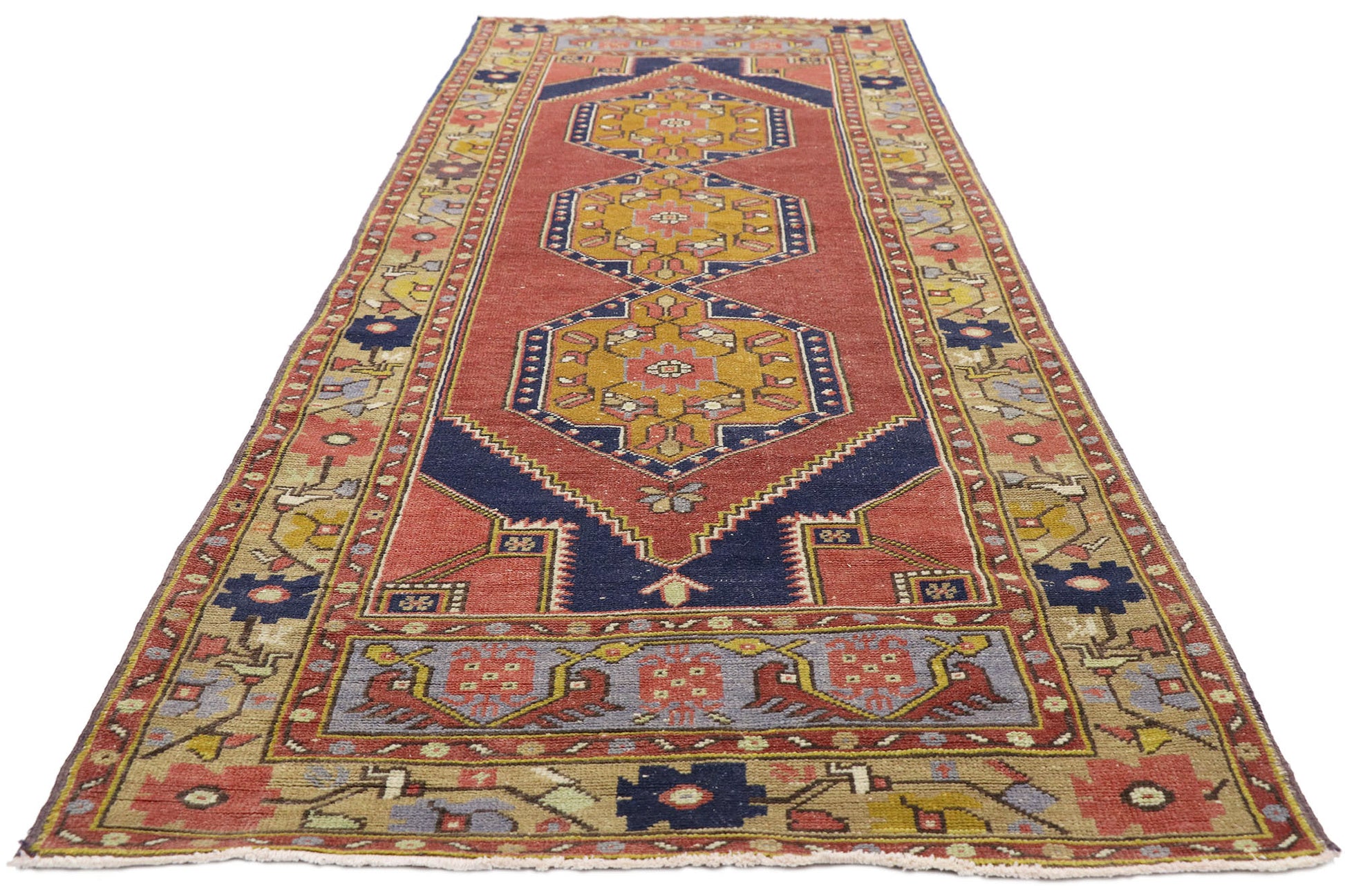 3 x 9 Vintage Turkish Oushak Rug 52401