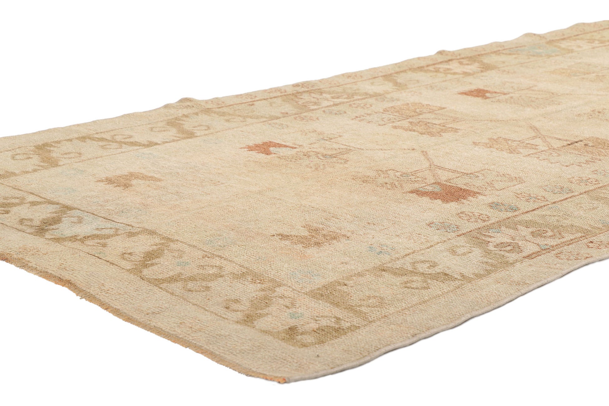 4 x 10 Vintage Turkish Oushak Rug 53704