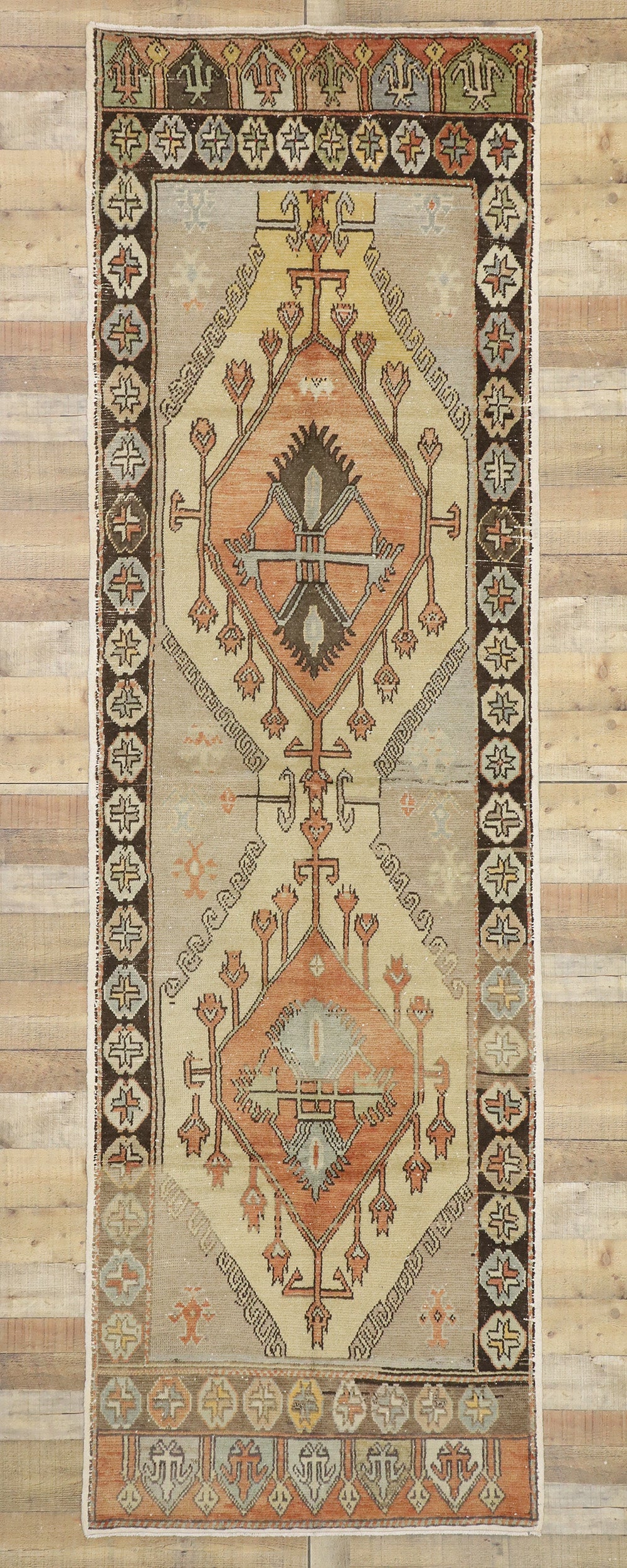4 x 12 Vintage Turkish Oushak Rug 52711