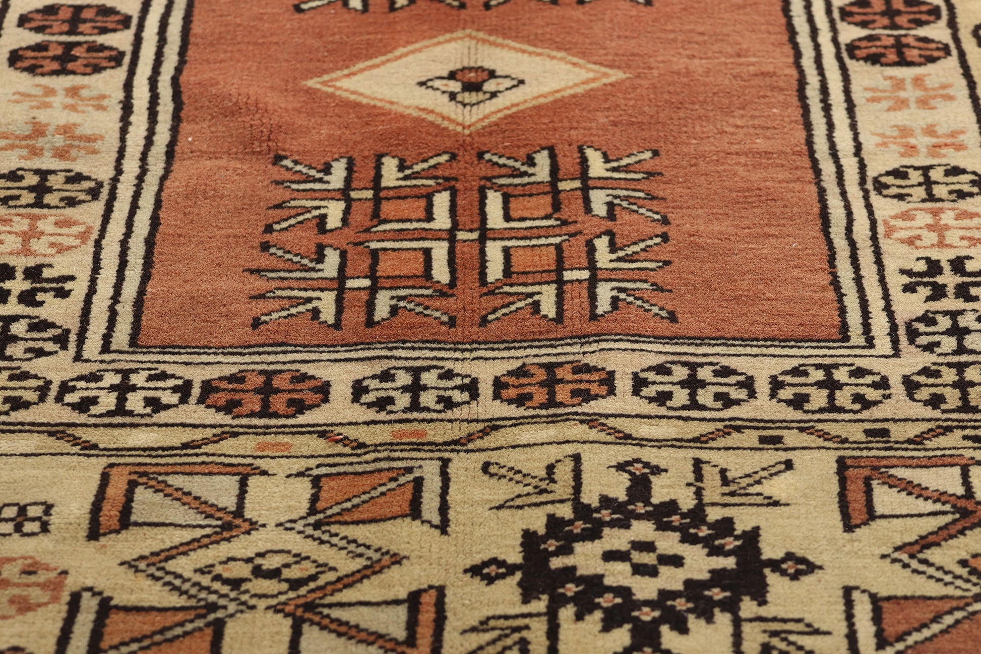 4 x 7 Vintage Turkish Oushak Prayer Rug 78217