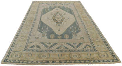 5 x 10 Vintage Turkish Oushak Rug 53671