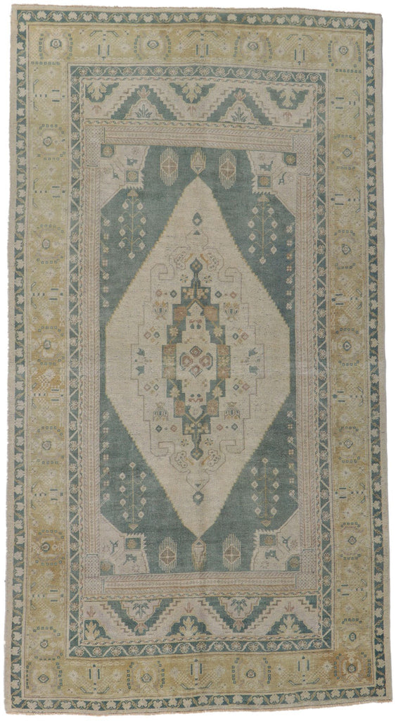 5 x 10 Vintage Turkish Oushak Rug 53671