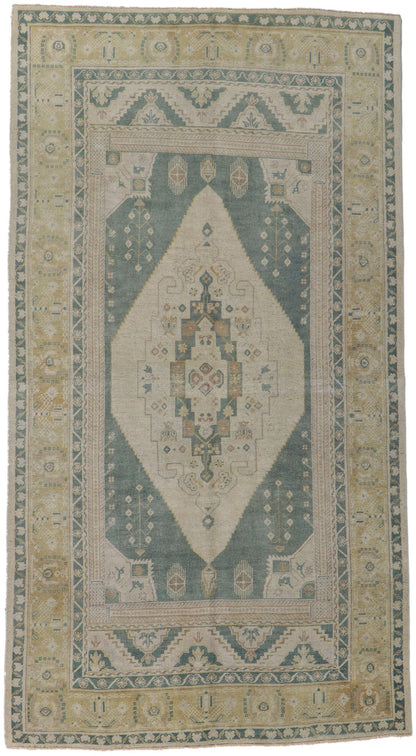 5 x 10 Vintage Turkish Oushak Rug 53671