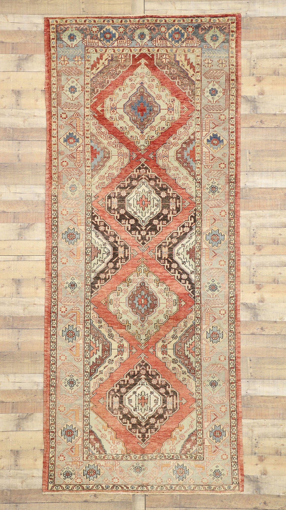 5 x 11 Vintage Turkish Oushak Rug 52415