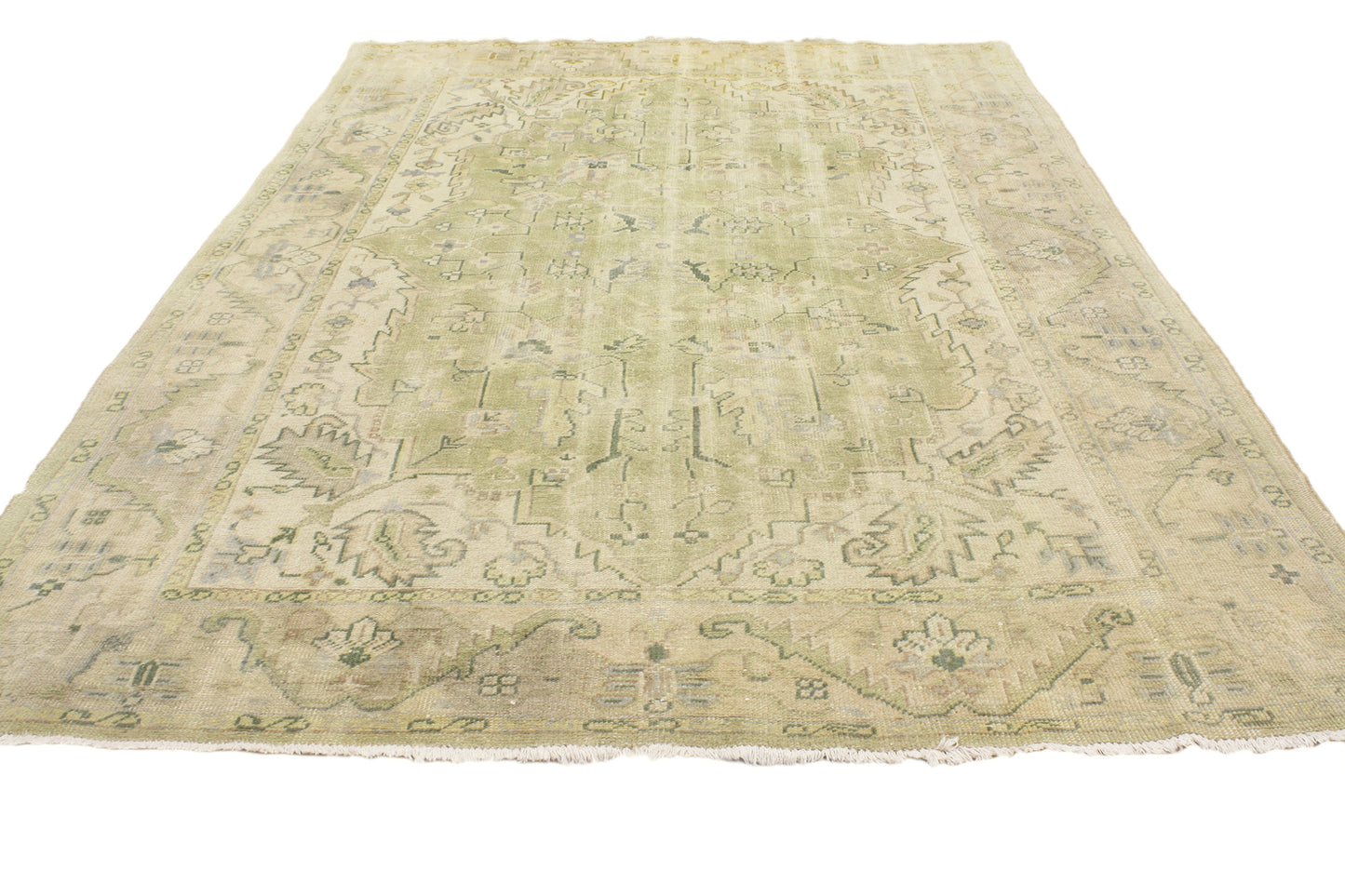6 x 10 Vintage Turkish Oushak Rug 76863