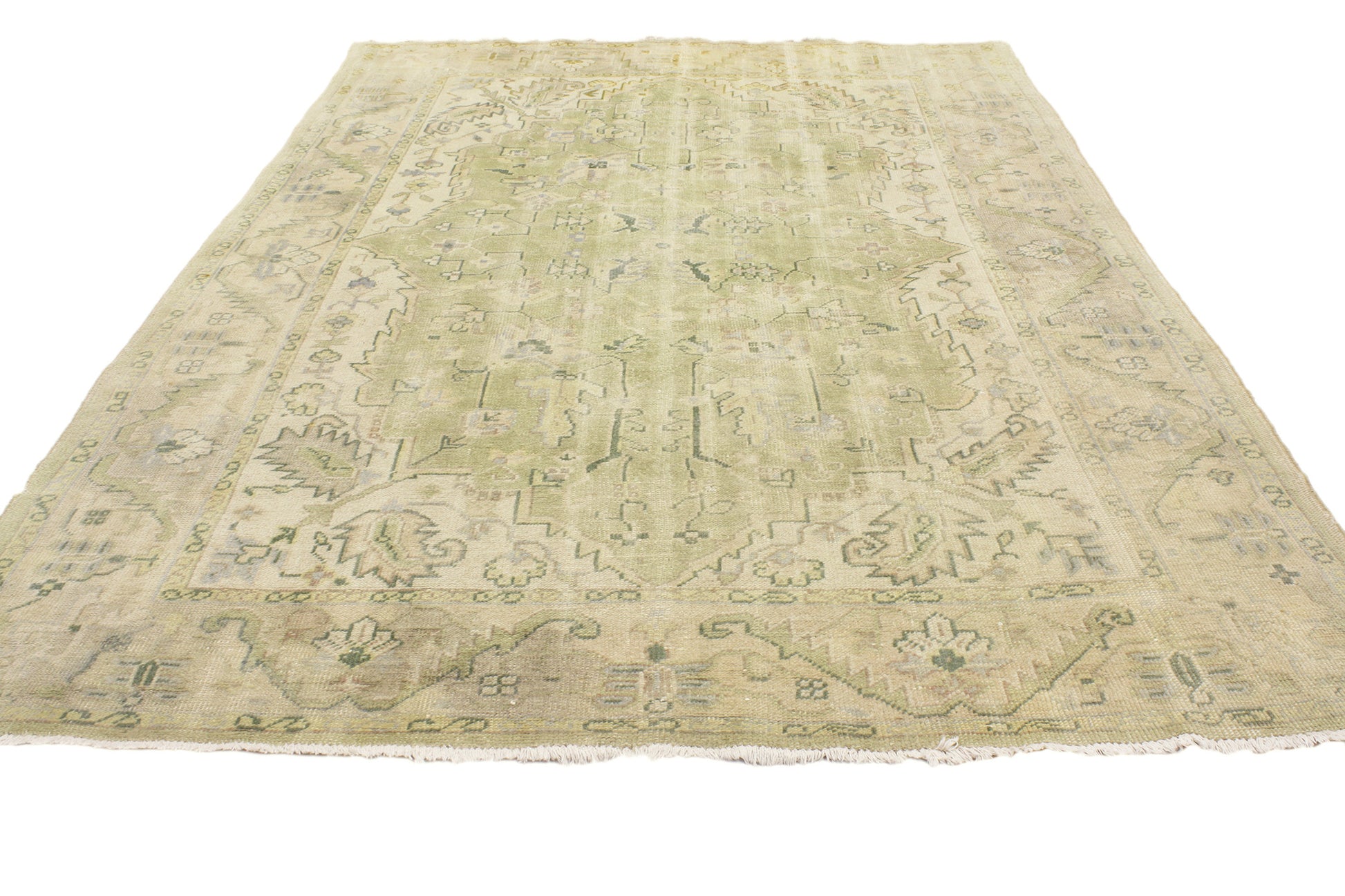 6 x 10 Vintage Turkish Oushak Rug 76863