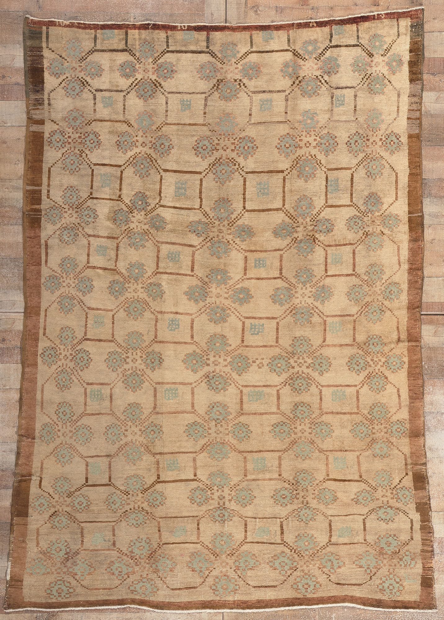 7 x 10 Vintage Turkish Oushak Rug 50563