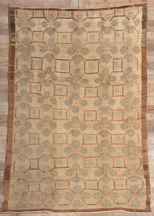 7 x 10 Vintage Turkish Oushak Rug 50563