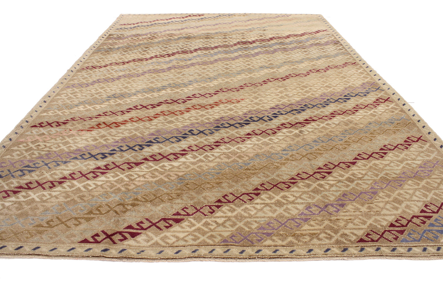 7 x 10 Vintage Turkish Oushak Rug 52176