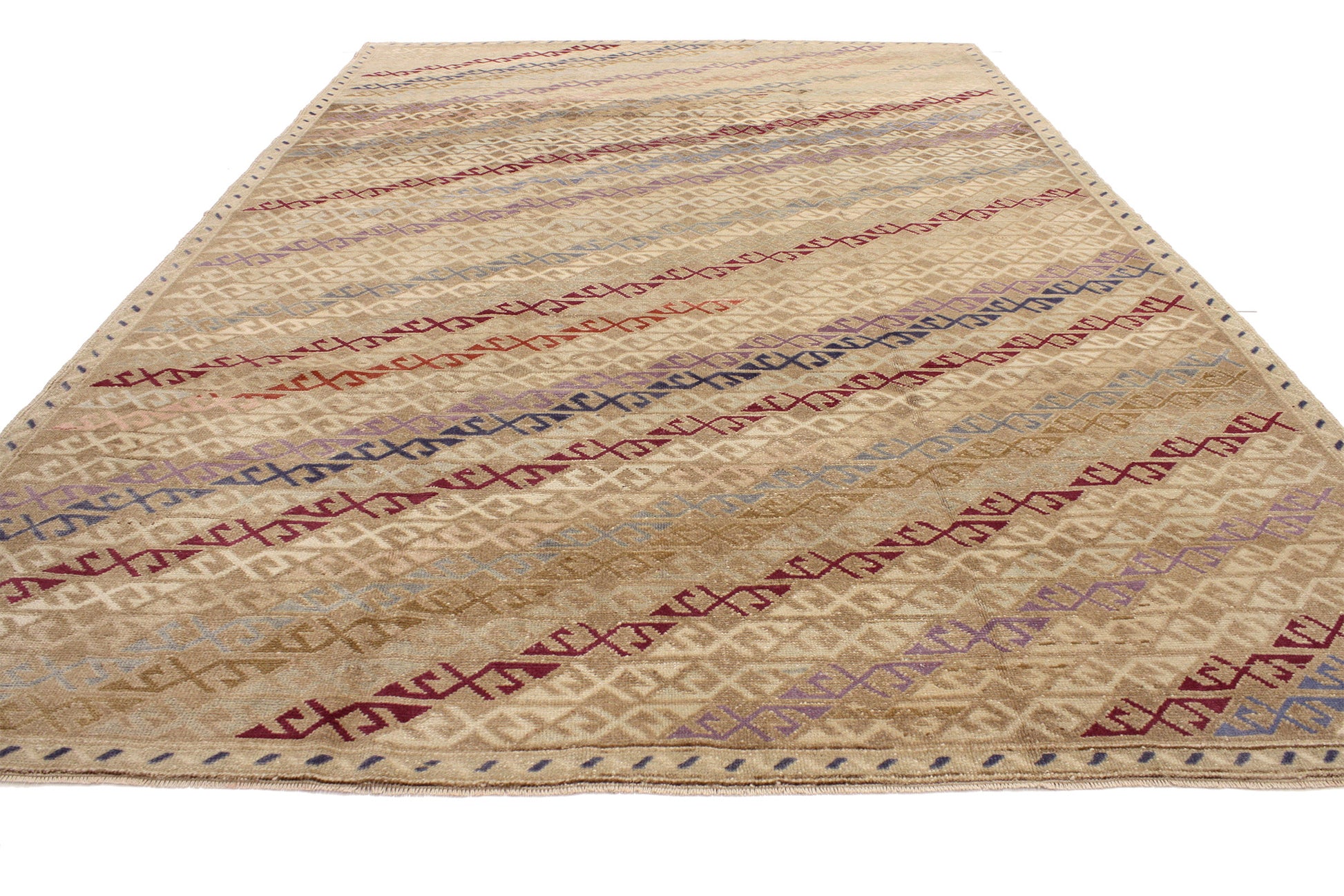 7 x 10 Vintage Turkish Oushak Rug 52176