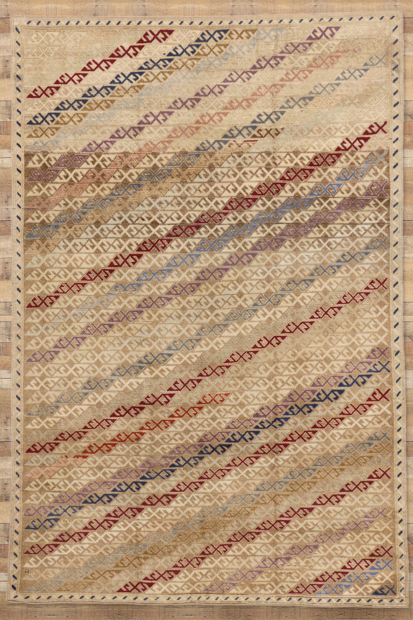 7 x 10 Vintage Turkish Oushak Rug 52176