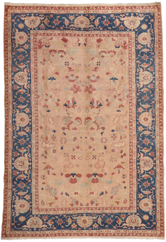 9 x 13 Vintage Turkish Oushak Rug 74185