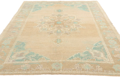 5 x 8 Vintage Pastel Turkish Oushak Rug 52957