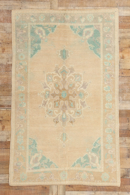 5 x 8 Vintage Pastel Turkish Oushak Rug 52957