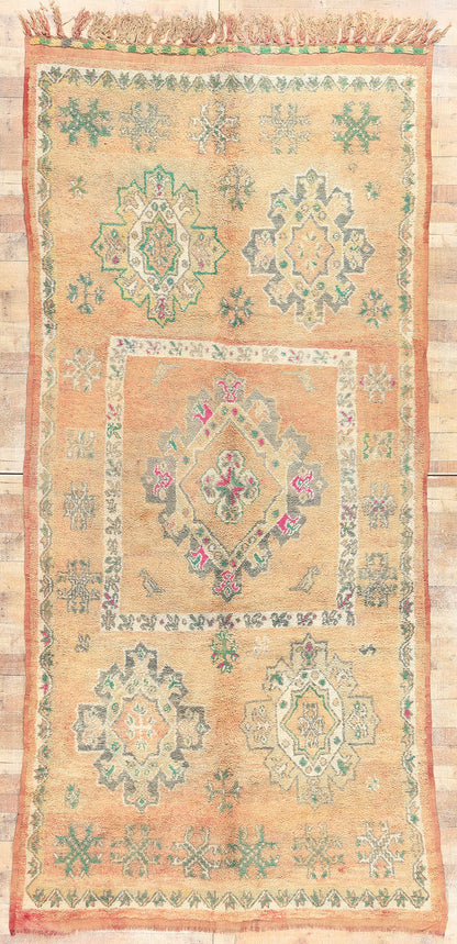 6 x 13 Vintage Peach Boujad Moroccan Rug 20936