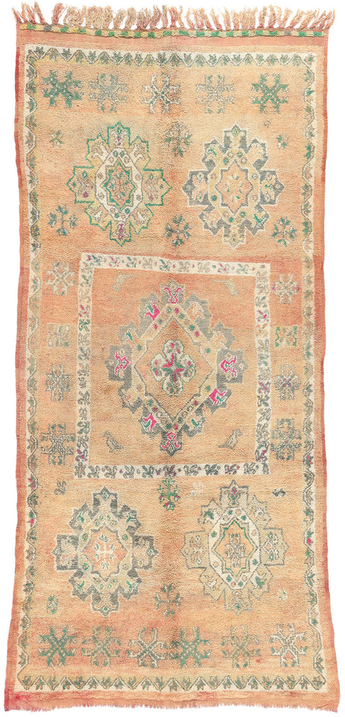 6 x 13 Vintage Peach Boujad Moroccan Rug 20936