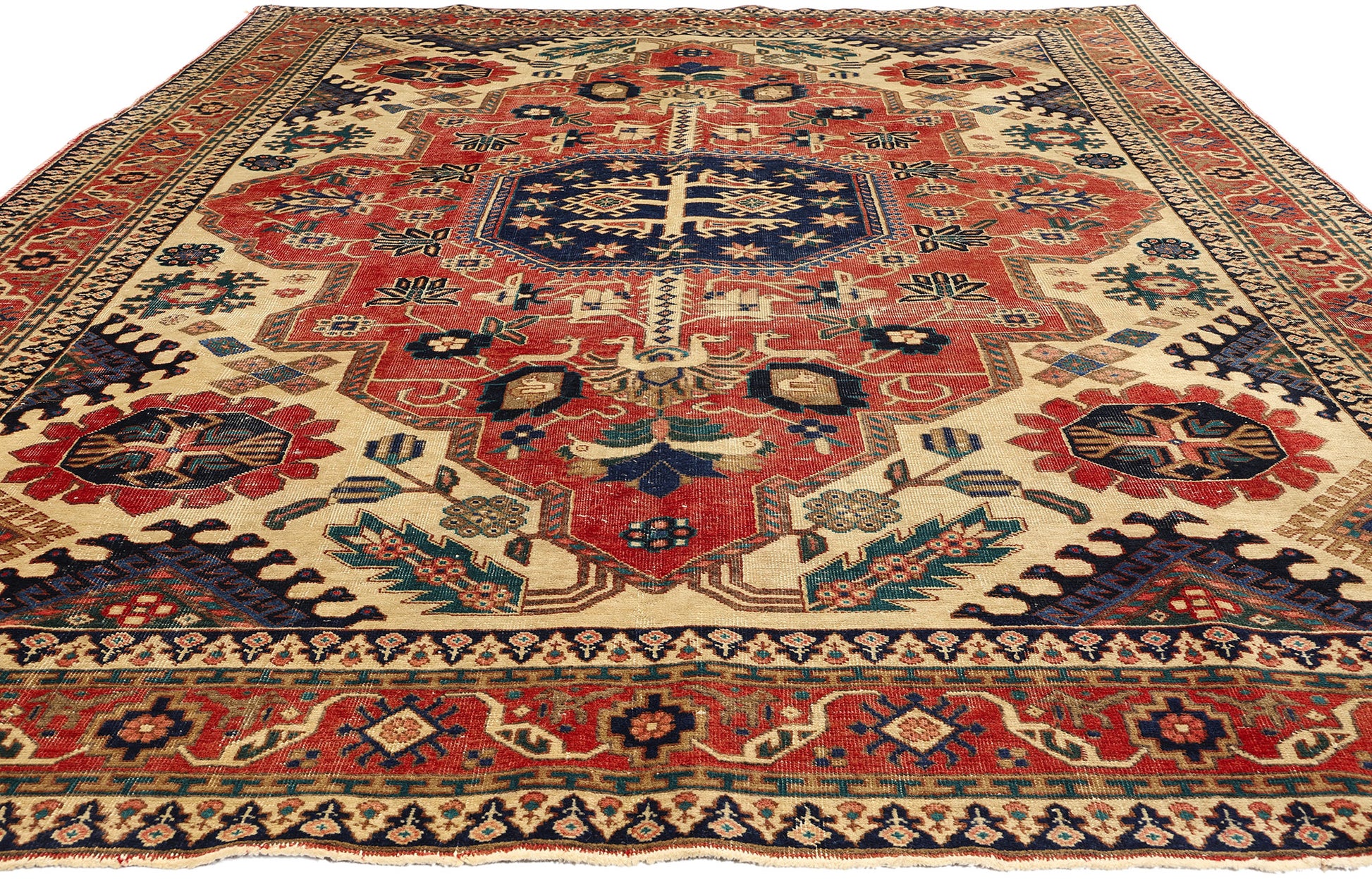 7 x 10 Vintage Persian Ardabil Rug 78714