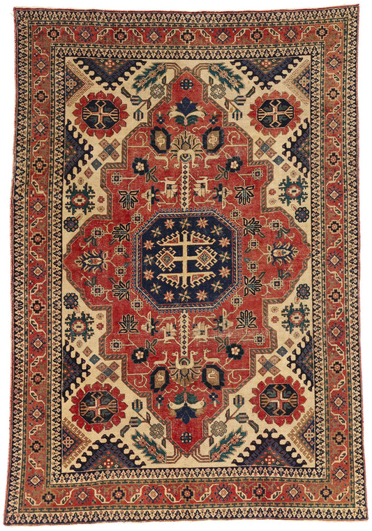 7 x 10 Vintage Persian Ardabil Rug 78714