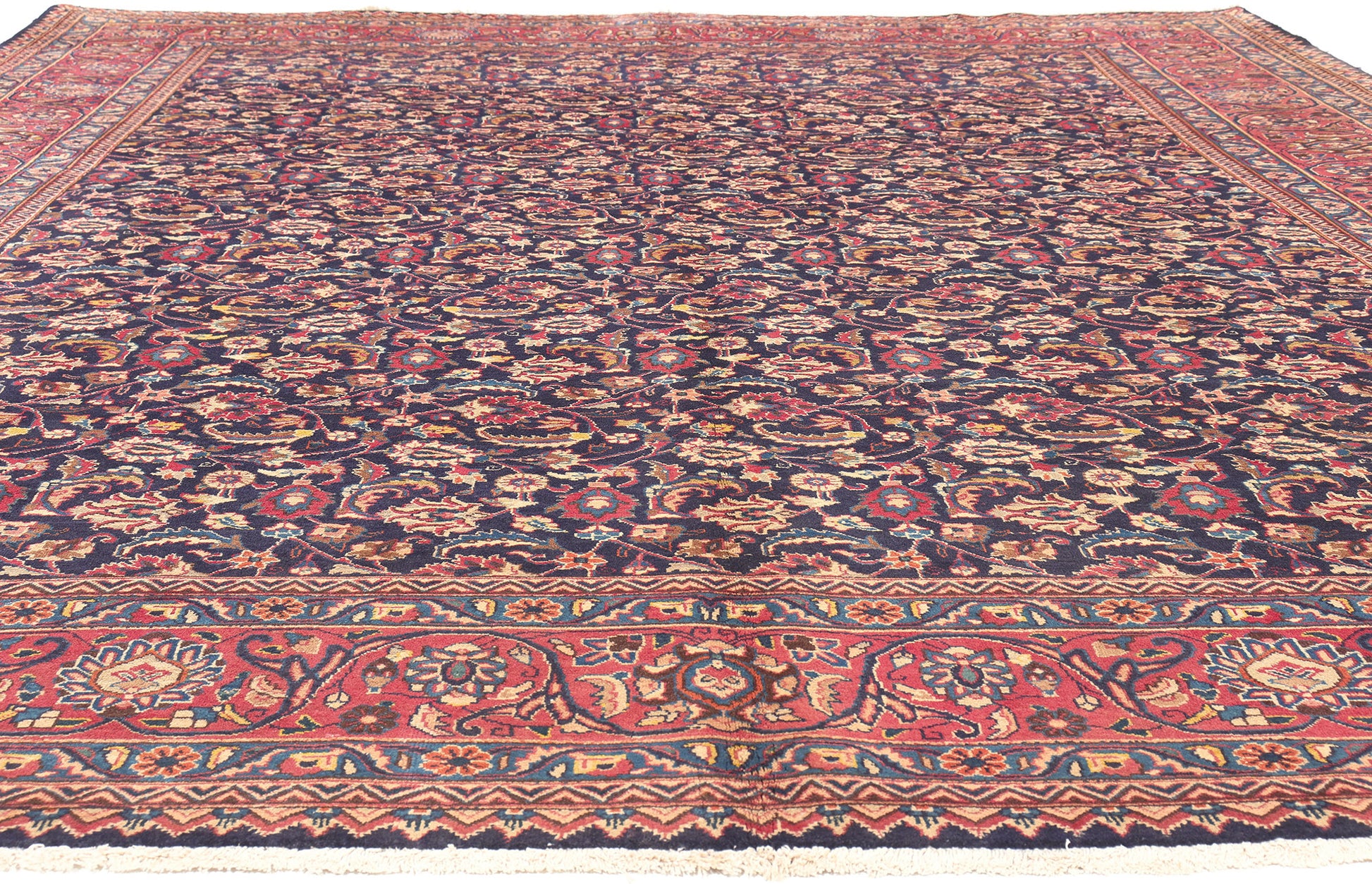 10 x 13 Vintage Persian Mashhad Rug 75592
