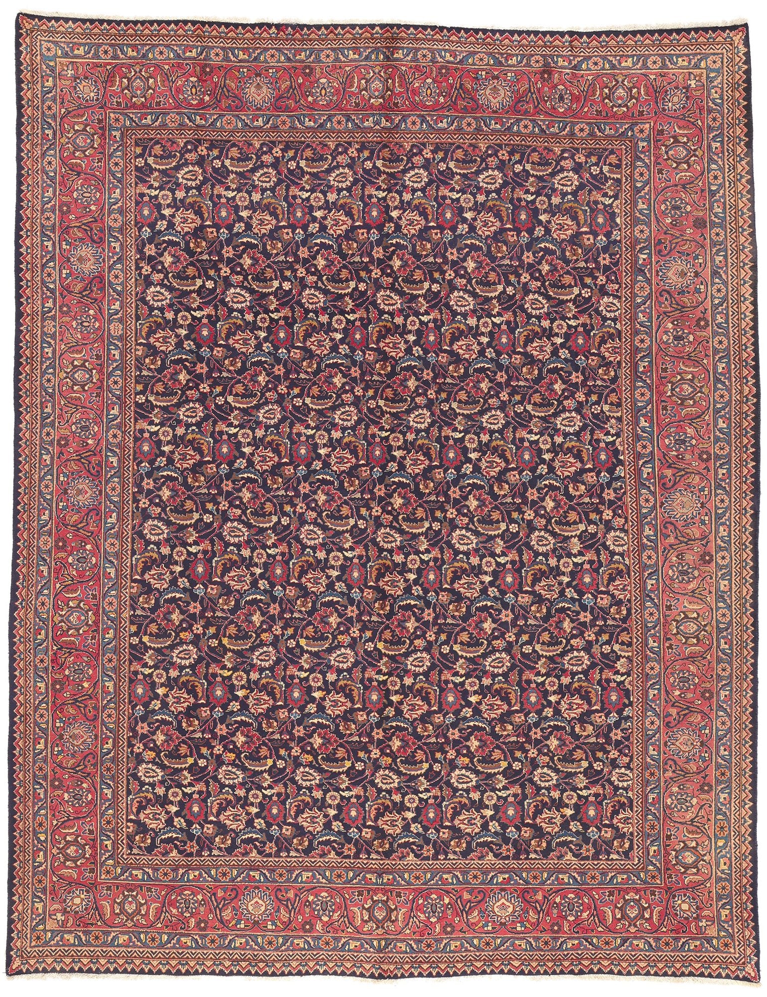 10 x 13 Vintage Persian Mashhad Rug 75592