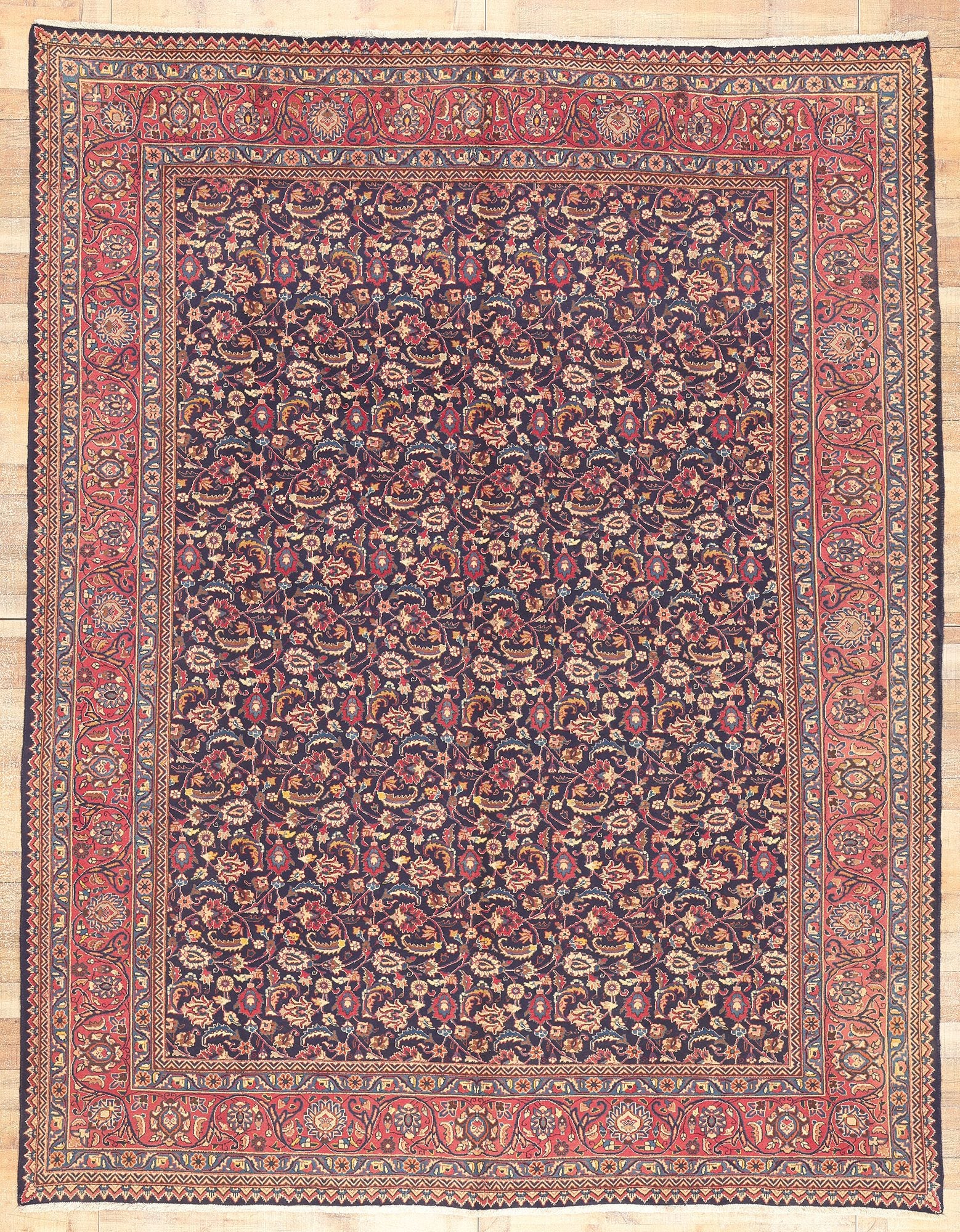 10 x 13 Vintage Persian Mashhad Rug 75592