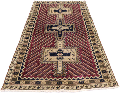 3 x 6 Vintage Persian Bijar Rug 78017