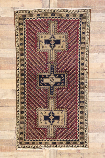 3 x 6 Vintage Persian Bijar Rug 78017
