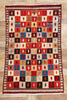 4 x 6 Vintage Persian Lori Checkerboard Rug 78858