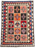 4 x 6 Vintage Persian Lori Checkerboard Rug 78874