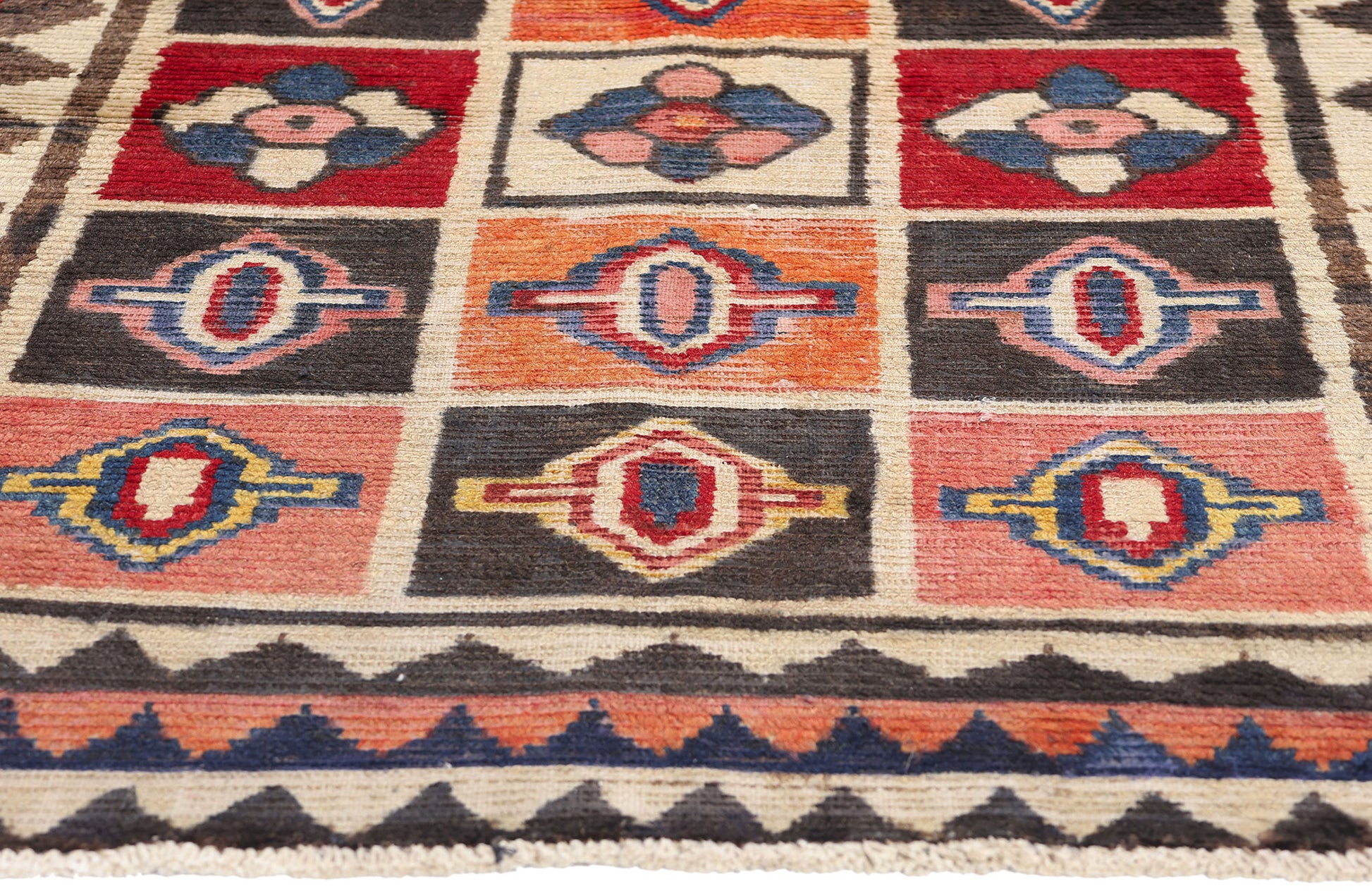 4 x 6 Vintage Persian Lori Checkerboard Rug 78874