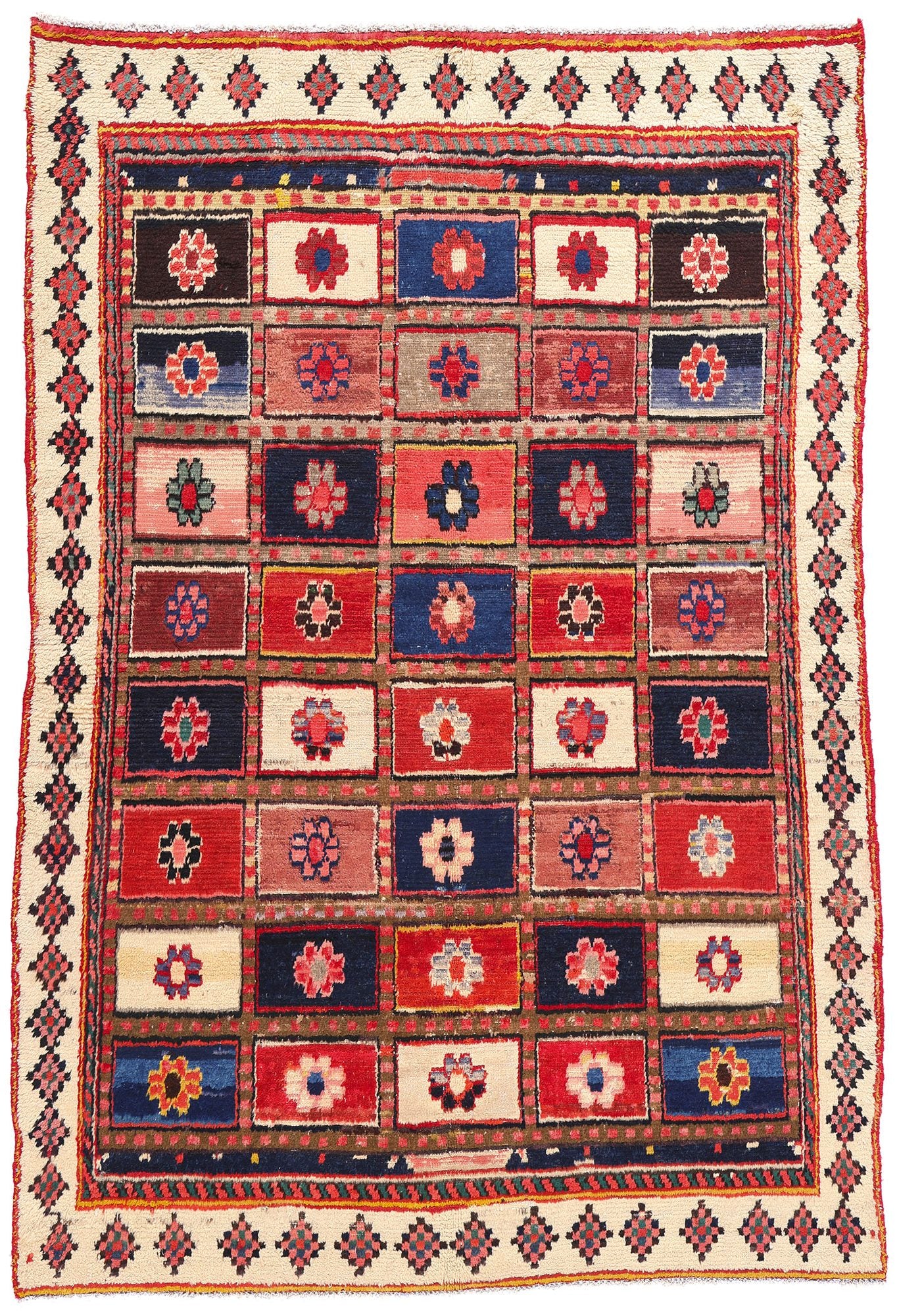 5 x 7 Vintage Persian Lori Checkerboard Rug 78860
