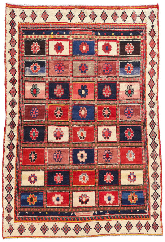 5 x 7 Vintage Persian Lori Checkerboard Rug 78860