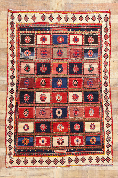 5 x 7 Vintage Persian Lori Checkerboard Rug 78860