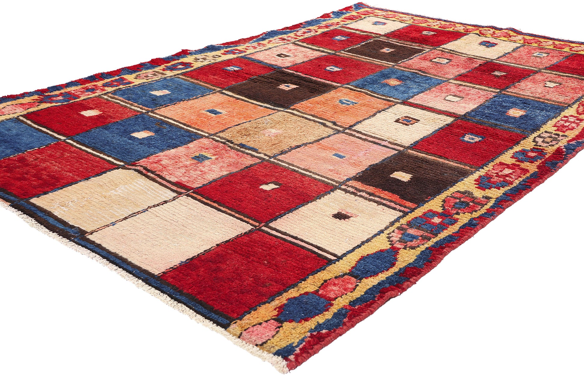 5 x 7 Vintage Persian Lori Checkerboard Rug 78879